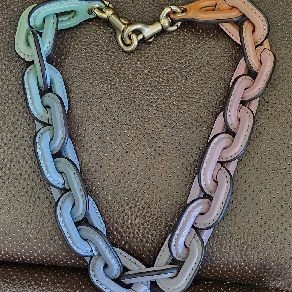 EUC Coach OMBRE Short Leather Covered Chain Strap